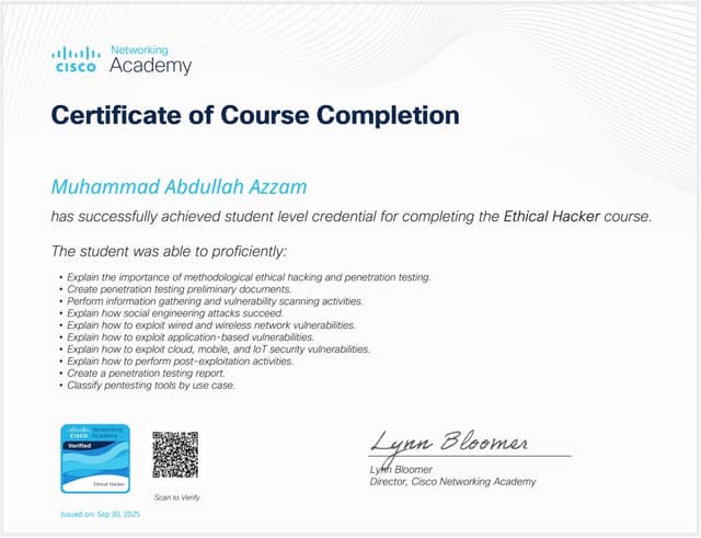 Ethical Hacker certificate
